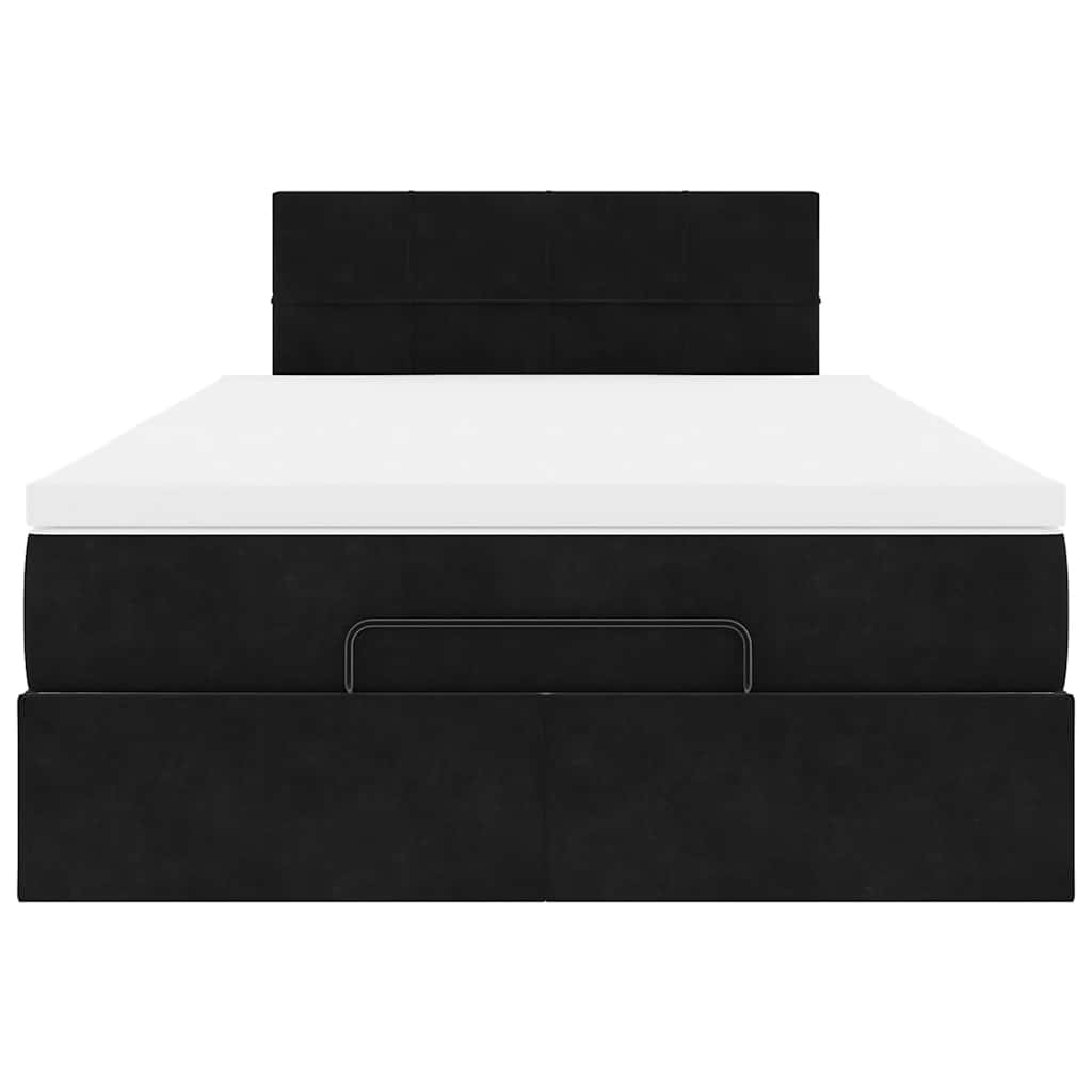 Οθωμανικό κρεβάτι με στρώμα & LEDs Μαύρο 120x200cm Velvet - Pakobazaar
