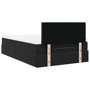Οθωμανικό κρεβάτι με στρώμα & LEDs Μαύρο 120x200cm Velvet - Pakobazaar