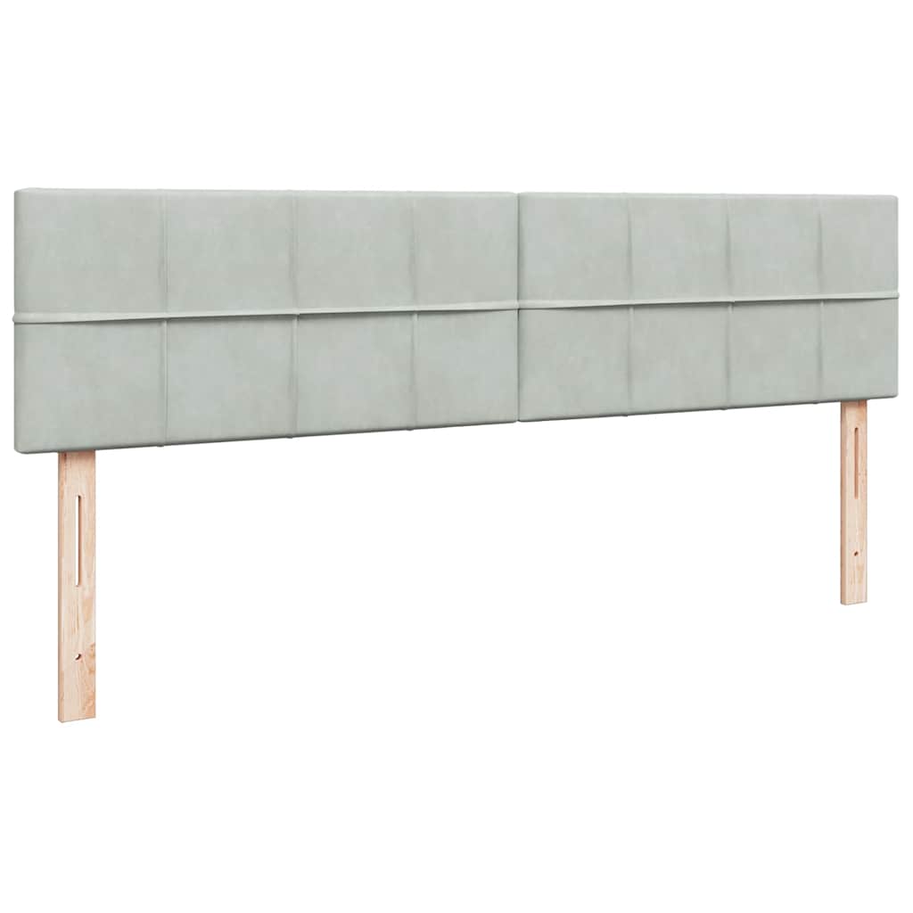 Οθωμανικό κρεβάτι με στρώματα & LEDs Ανοιχτό γκρι Βελούδο - Pakobazaar