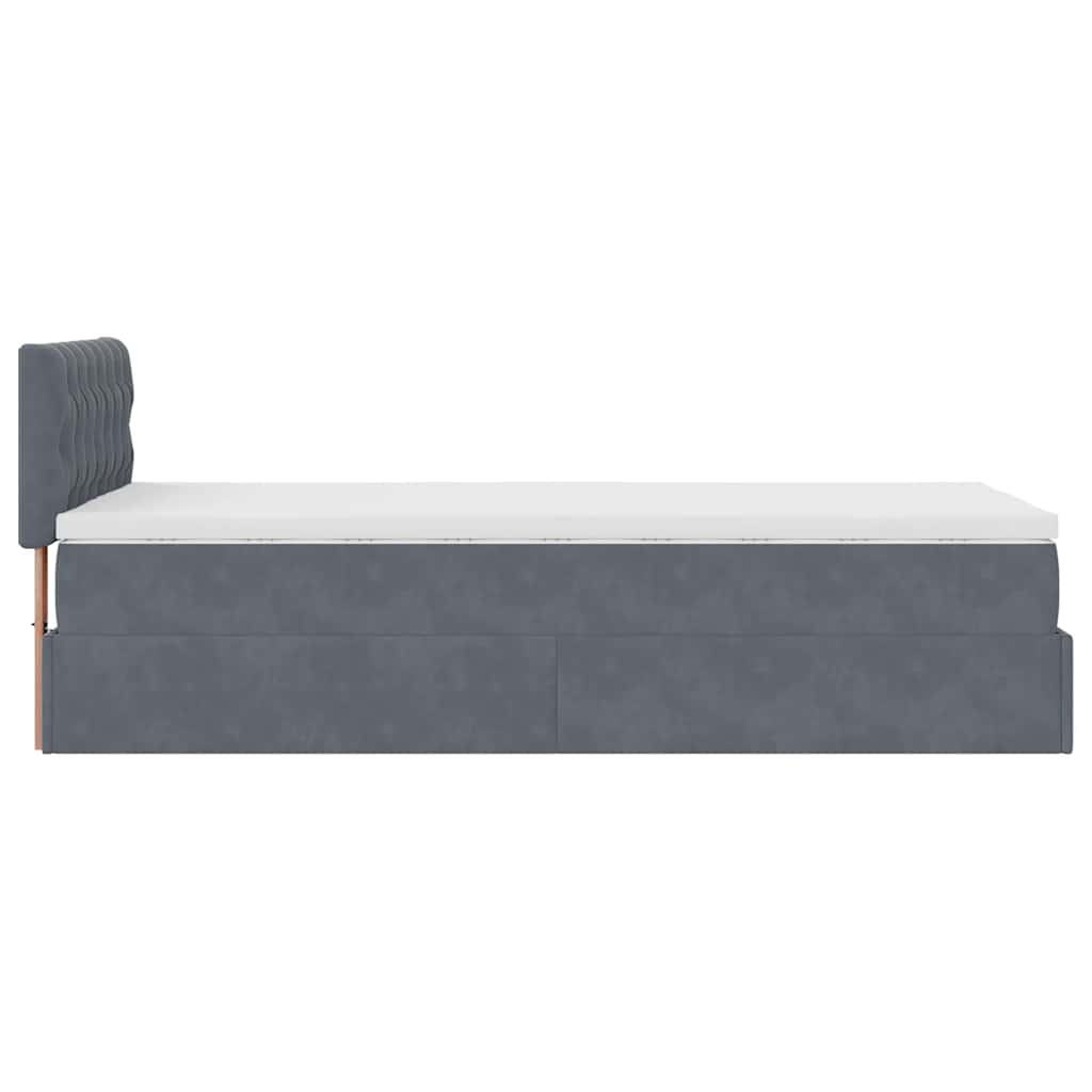 Οθωμανικό κρεβάτι με στρώμα & LEDs Dark Grey 80x200cm Velvet - Pakobazaar