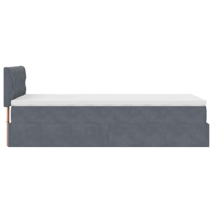 Οθωμανικό κρεβάτι με στρώμα & LEDs Dark Grey 80x200cm Velvet - Pakobazaar