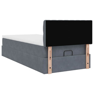 Οθωμανικό κρεβάτι με στρώμα & LEDs Dark Grey 80x200cm Velvet - Pakobazaar