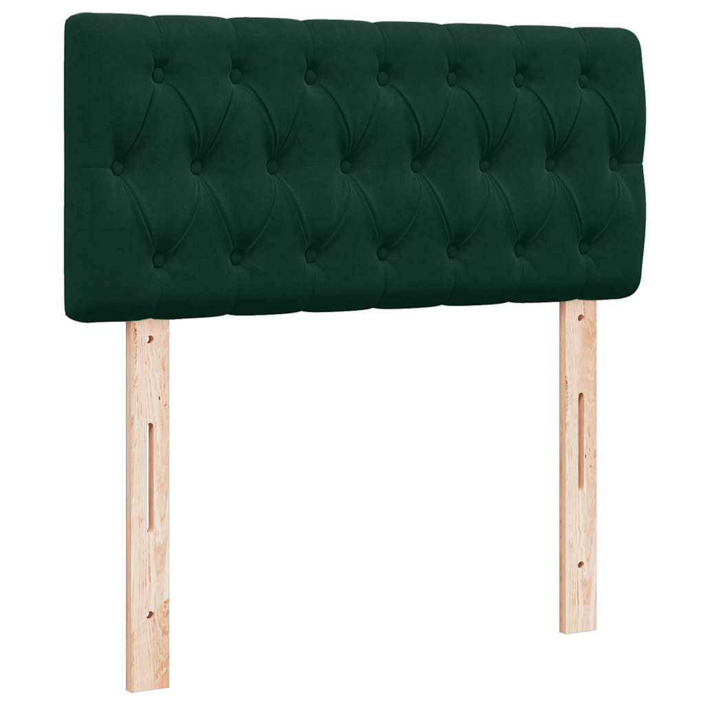 Οθωμανικό κρεβάτι με στρώμα & LEDs Dark Green 90x190cm Velvet - Pakobazaar