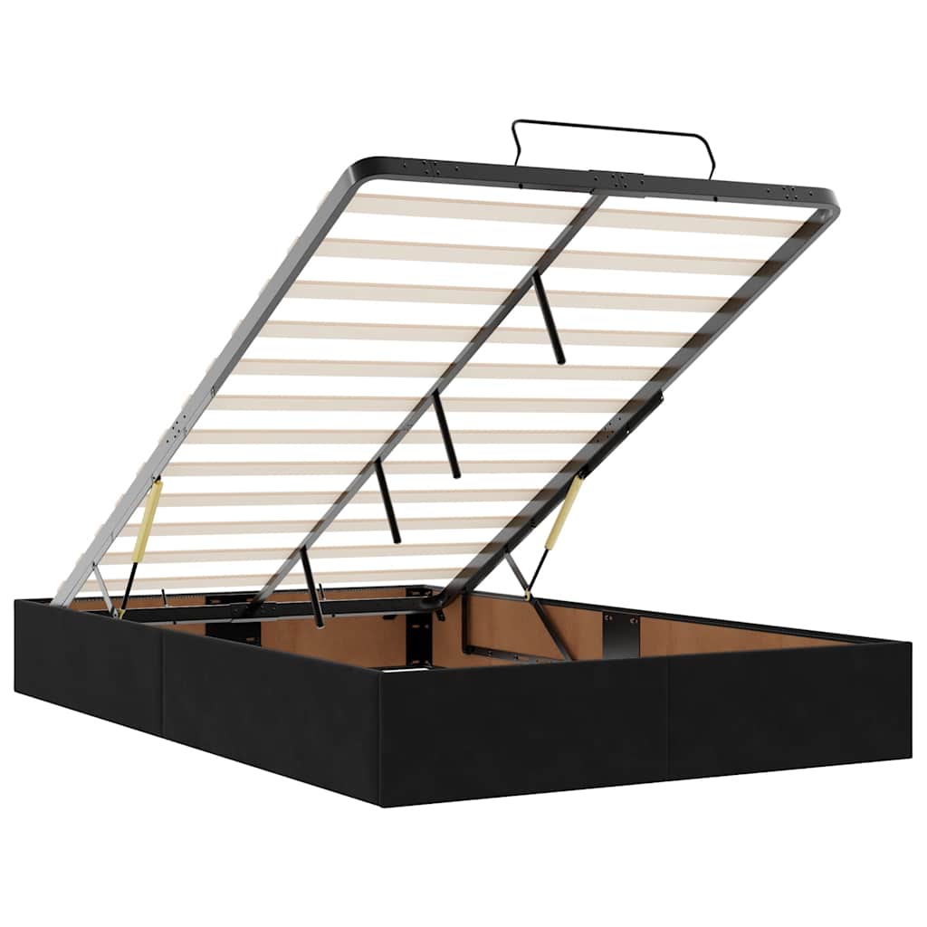 Οθωμανικό κρεβάτι με στρώμα & LEDs Μαύρο 120x200cm Velvet - Pakobazaar