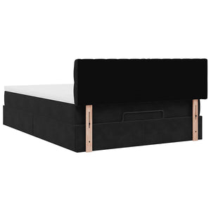 Οθωμανικό κρεβάτι με στρώμα & LEDs Μαύρο 140x190cm Velvet - Pakobazaar