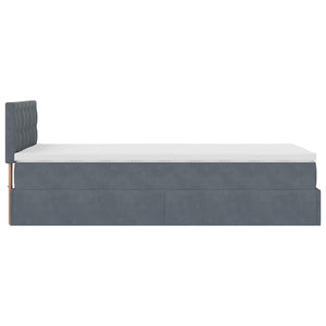 Οθωμανικό κρεβάτι με στρώμα & LEDs Dark Grey 80x200cm Velvet - Pakobazaar