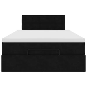 Οθωμανικό κρεβάτι με στρώμα & LEDs Μαύρο 120x190cm Velvet - Pakobazaar