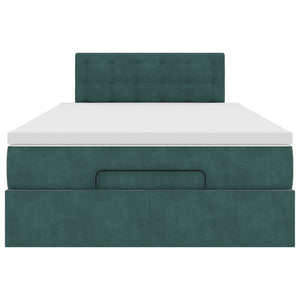 Οθωμανικό κρεβάτι με στρώμα & LEDs Dark Green 120x190cm Velvet