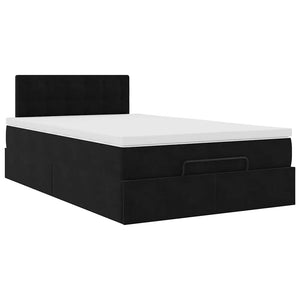 Οθωμανικό κρεβάτι με στρώμα & LEDs Μαύρο 120x200cm Velvet - Pakobazaar
