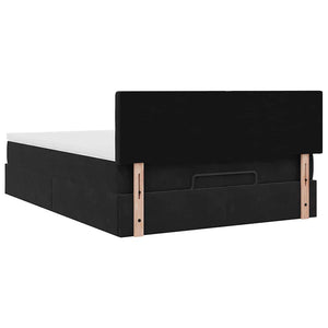 Οθωμανικό κρεβάτι με στρώμα & LEDs Μαύρο 140x190cm Velvet - Pakobazaar