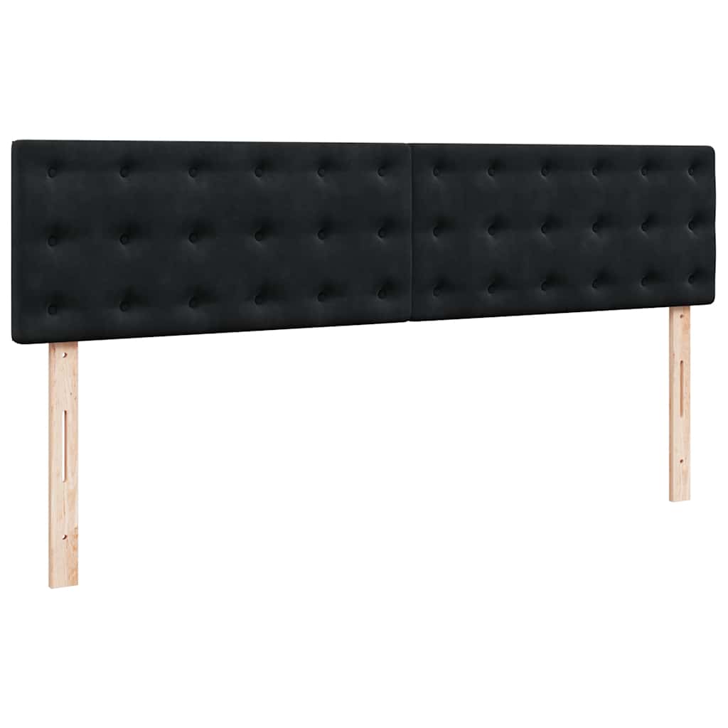 Οθωμανικό κρεβάτι με στρώματα & LEDs Μαύρο 200x200cm Velvet