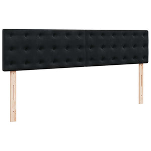 Οθωμανικό κρεβάτι με στρώματα & LEDs Μαύρο 200x200cm Velvet