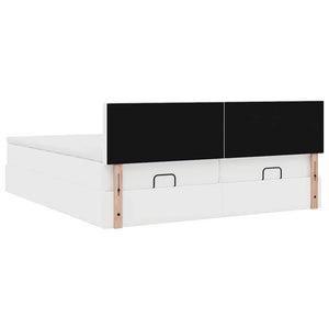 Οθωμανικό κρεβάτι με στρώματα&LEDs Λευκό 180x200cm Faux Leather