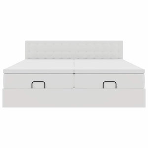 Οθωμανικό κρεβάτι με στρώματα&LEDs Λευκό 180x200cm Faux Leather