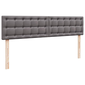 Οθωμανικό κρεβάτι με στρώματα & LEDs Γκρι Faux Leather