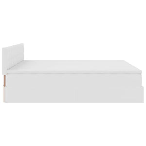 Οθωμανικό κρεβάτι με στρώματα&LEDs Λευκό 200x200cm Faux Leather - Pakobazaar