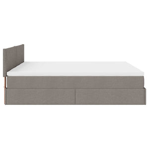 Οθωμανικό κρεβάτι με στρώματα & LEDs Taupe 180x200cm ύφασμα