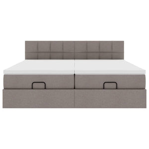 Οθωμανικό κρεβάτι με στρώματα & LEDs Taupe 180x200cm ύφασμα