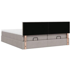 Οθωμανικό κρεβάτι με στρώματα & LEDs Taupe 200x200cm ύφασμα