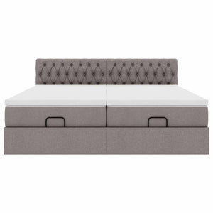 Οθωμανικό κρεβάτι με στρώματα & LEDs Taupe 180x200cm ύφασμα