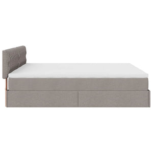 Οθωμανικό κρεβάτι με στρώματα & LEDs Taupe 200x200cm ύφασμα