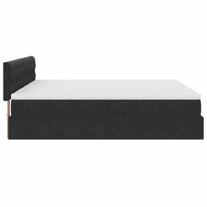 Οθωμανικό κρεβάτι με στρώματα & LEDs Μαύρο 200x200cm Velvet - Pakobazaar
