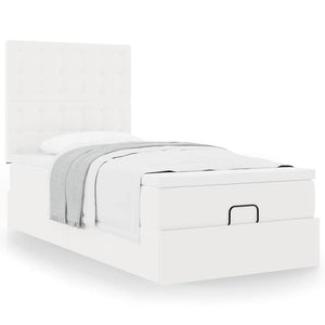 Οθωμανικό κρεβάτι με στρώμα Λευκό 90x190cm Faux Leather - Pakobazaar