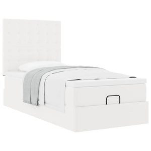 Οθωμανικό κρεβάτι με στρώμα Λευκό 90x200cm Faux Leather - Pakobazaar
