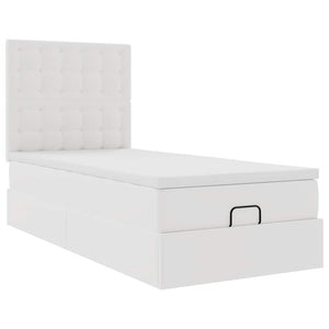 Οθωμανικό κρεβάτι με στρώμα Λευκό 90x200cm Faux Leather - Pakobazaar