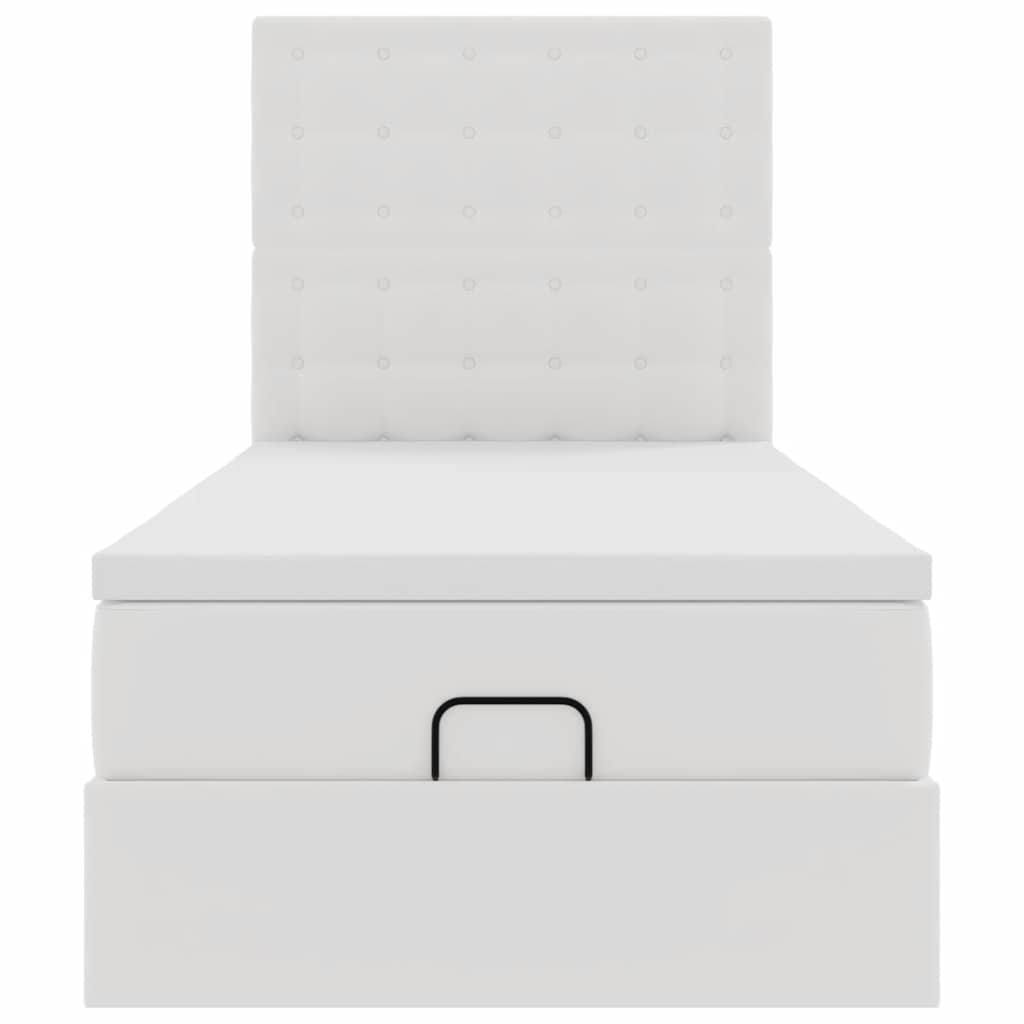 Οθωμανικό κρεβάτι με στρώμα Λευκό 90x200cm Faux Leather - Pakobazaar