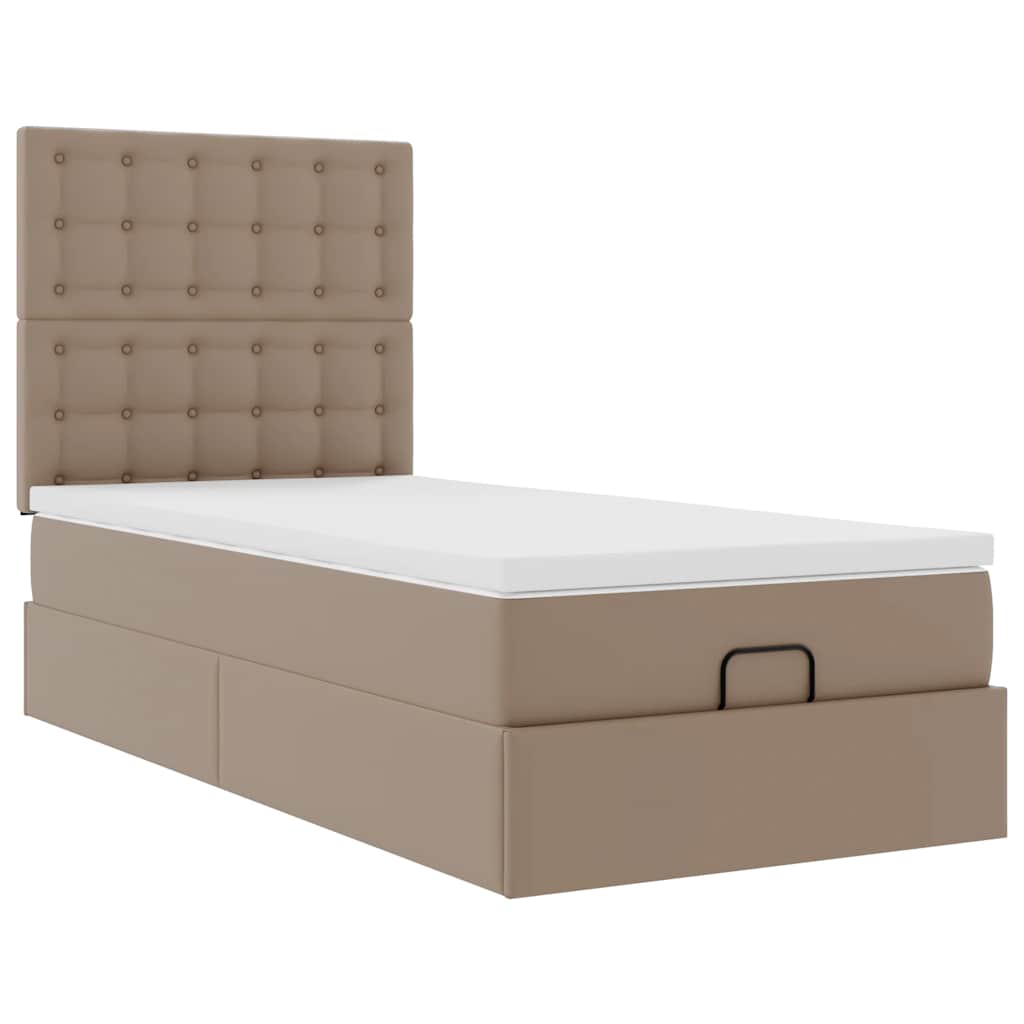 Οθωμανικό κρεβάτι με στρώμα Cappucino 100x200cm Faux Leather - Pakobazaar
