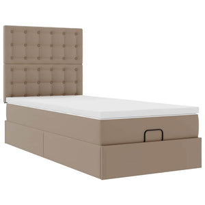 Οθωμανικό κρεβάτι με στρώμα Cappucino 100x200cm Faux Leather - Pakobazaar