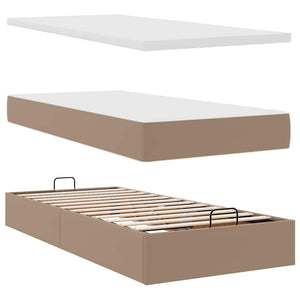 Οθωμανικό κρεβάτι με στρώμα Cappucino 100x200cm Faux Leather - Pakobazaar