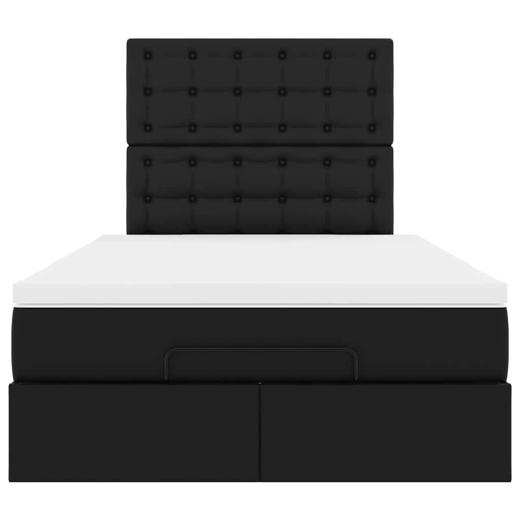 Οθωμανικό κρεβάτι με στρώμα Μαύρο 120x200 cm Faux Leather - Pakobazaar