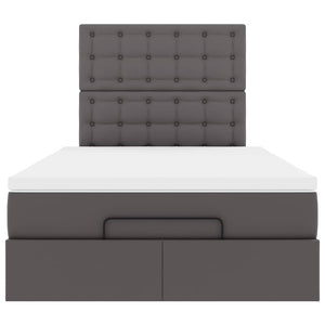 Οθωμανικό κρεβάτι με στρώμα Γκρι 120x200cm Faux Leather - Pakobazaar
