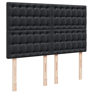Οθωμανικό κρεβάτι με στρώμα Μαύρο 140x190cm Συνθετικό δέρμα - Pakobazaar