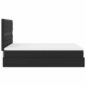 Οθωμανικό κρεβάτι με στρώμα Μαύρο 140x190cm Συνθετικό δέρμα - Pakobazaar