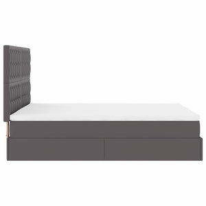 Οθωμανικό κρεβάτι με στρώμα Γκρι 140x190cm Faux Leather - Pakobazaar