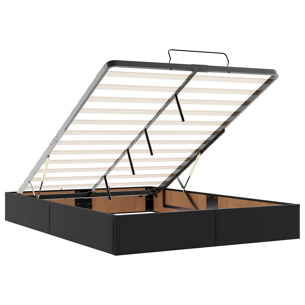 Οθωμανικό κρεβάτι με στρώμα Μαύρο 140x200cm Faux Leather - Pakobazaar