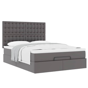 Οθωμανικό κρεβάτι με στρώμα Γκρι 140x200cm Faux Leather - Pakobazaar