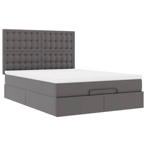 Οθωμανικό κρεβάτι με στρώμα Γκρι 140x200cm Faux Leather - Pakobazaar