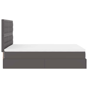 Οθωμανικό κρεβάτι με στρώμα Γκρι 140x200cm Faux Leather - Pakobazaar