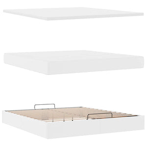 Οθωμανικό κρεβάτι με στρώμα Λευκό 160x200cm Faux Leather - Pakobazaar