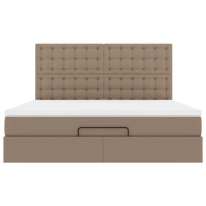 Οθωμανικό κρεβάτι με στρώμα Cappucino 160x200cm Faux Leather