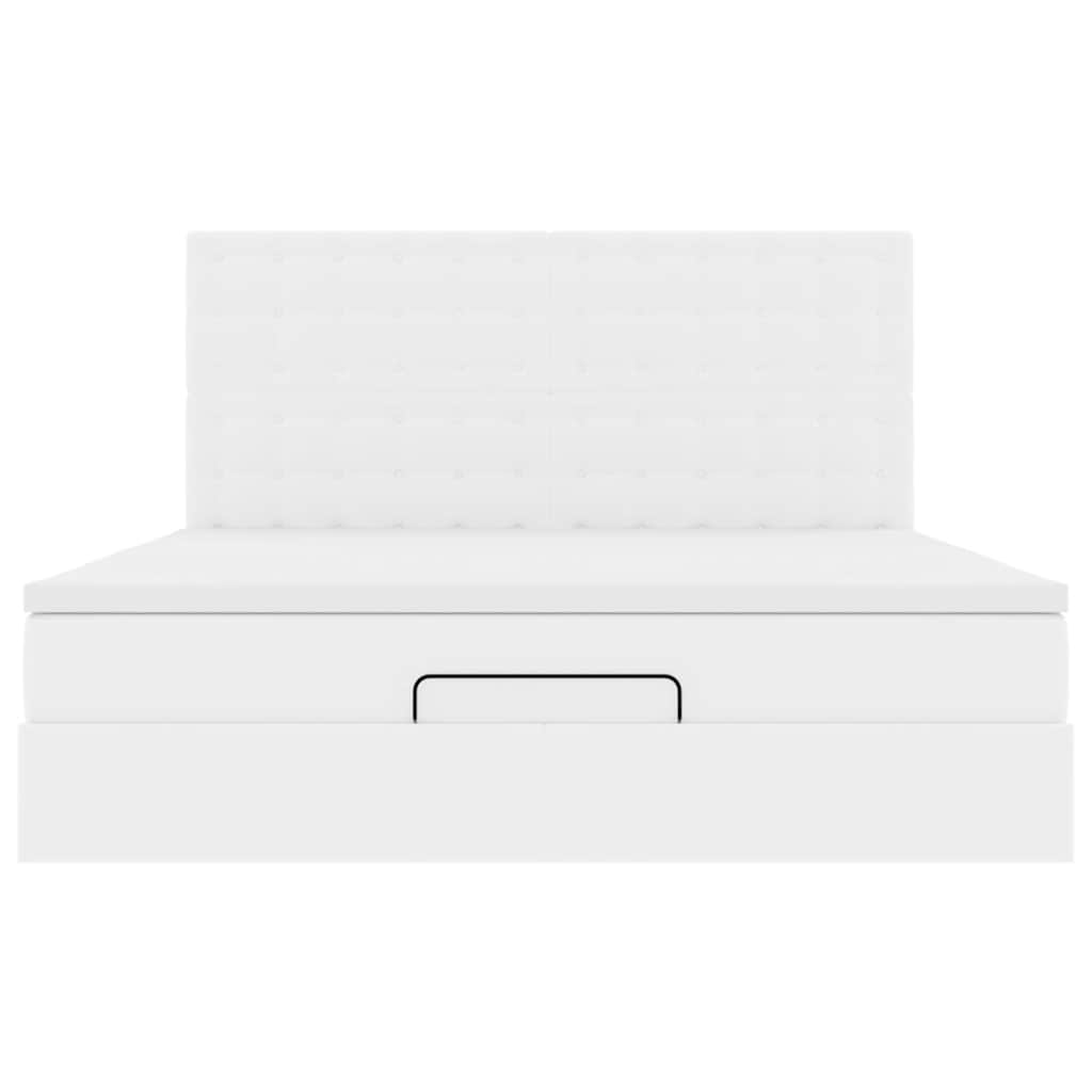 Οθωμανικό κρεβάτι με στρώμα Λευκό 180x200cm Faux Leather
