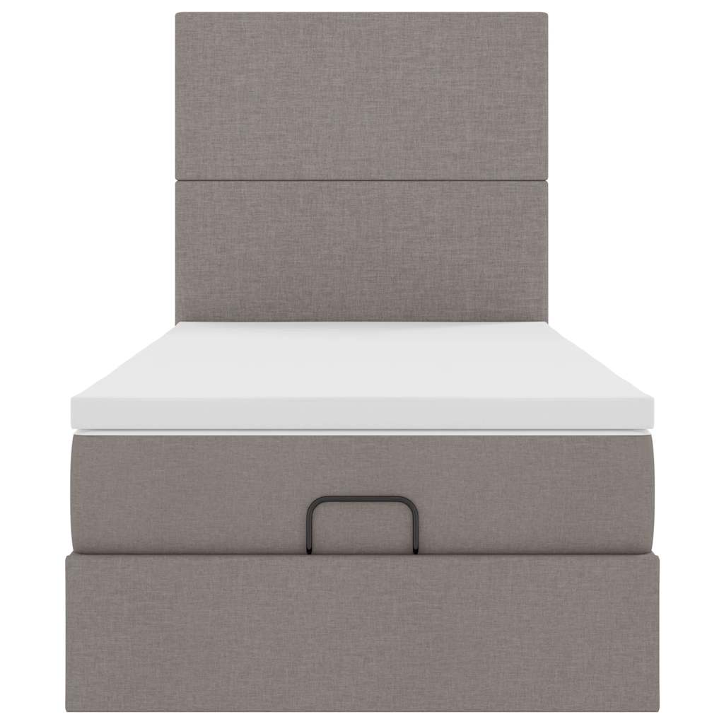 Οθωμανικό κρεβάτι με στρώμα Taupe 90x190cm ύφασμα - Pakobazaar