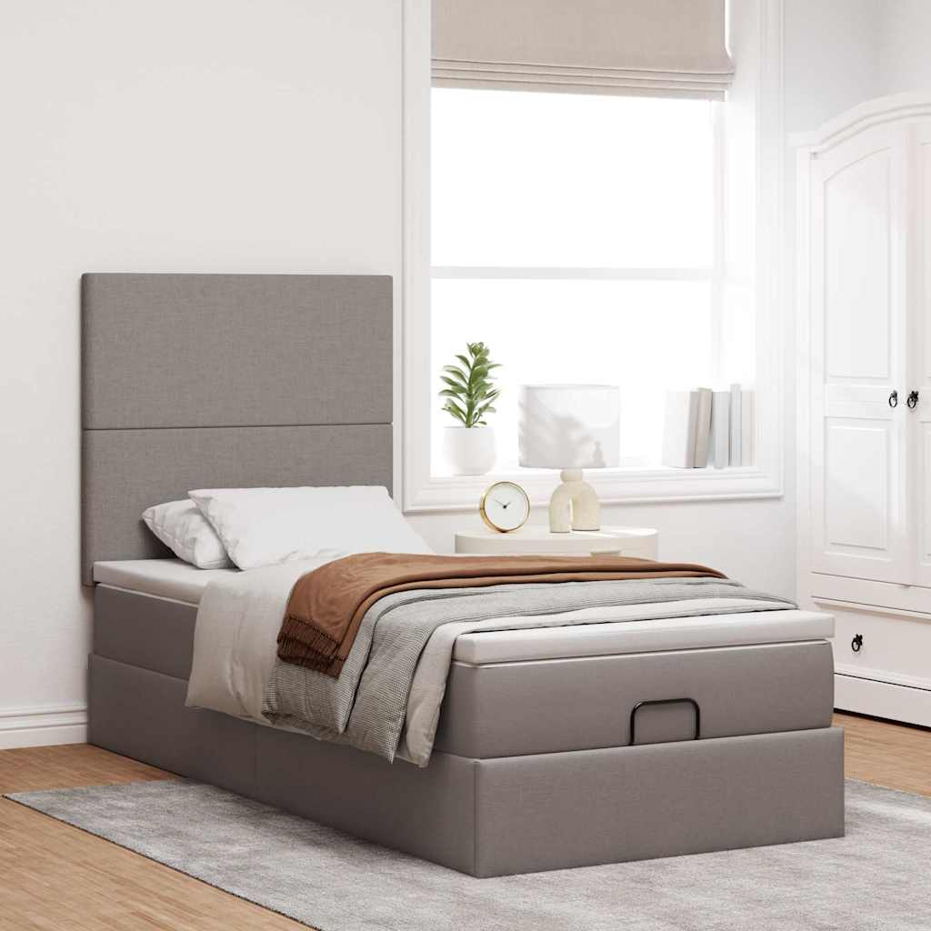 Οθωμανικό κρεβάτι με στρώμα Taupe 100x200cm ύφασμα