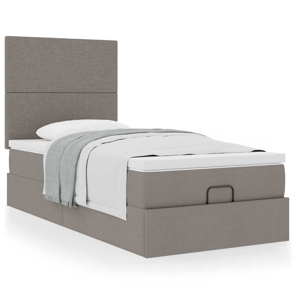 Οθωμανικό κρεβάτι με στρώμα Taupe 100x200cm ύφασμα