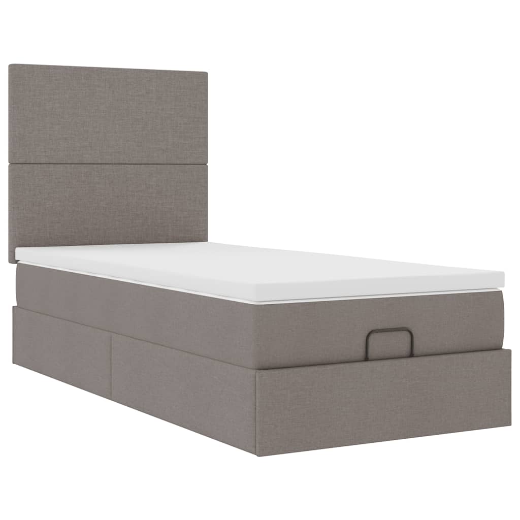Οθωμανικό κρεβάτι με στρώμα Taupe 100x200cm ύφασμα