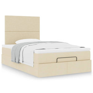 Οθωμανικό κρεβάτι με στρώμα Cream 120x190 cm Ύφασμα